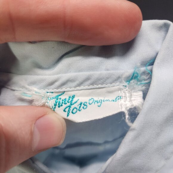 Vintage Tiny Totes Original Blue Train Shirt with Matching Bottom Set - Picture 6 of 10